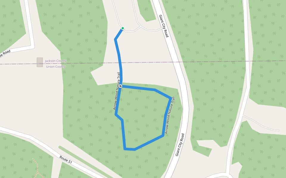 Arrow-Wood Nature Trail walking route map in Makanda