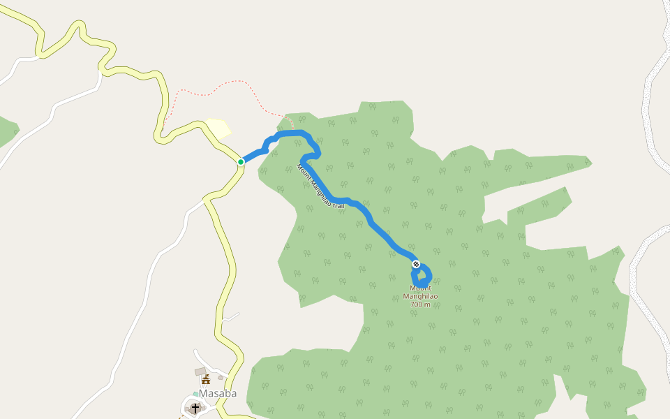 Mount Manghilao trail walking route map in Danao City