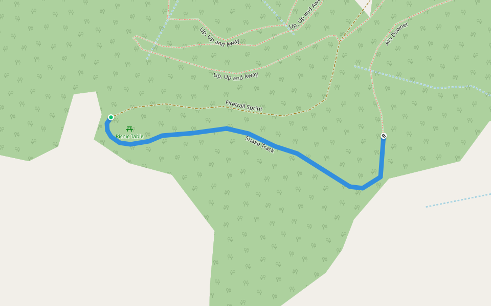 Snake Track walking route map in Sugarloaf