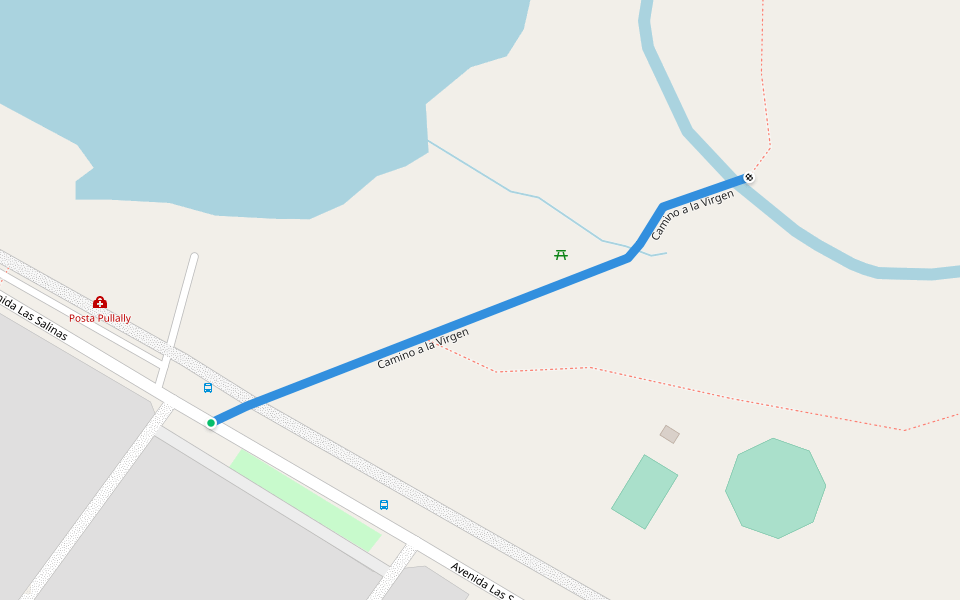 Camino a la Virgen walking route map in Pullalli