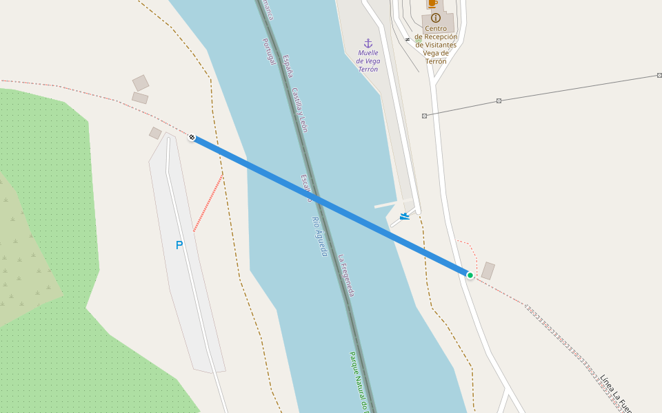 Puente Internacional del Río Águeda;Ponte Internacional do Rio Águeda walking route map in La Fregeneda