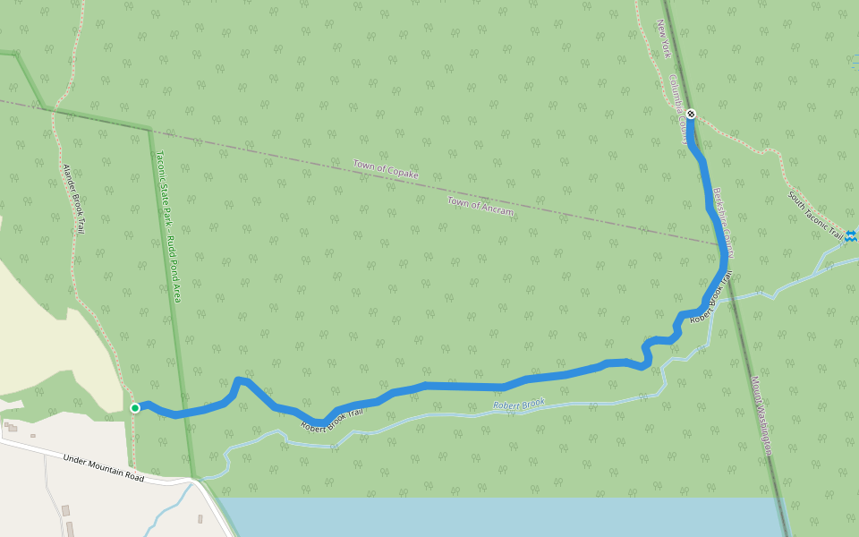 Robert Brook Trail walking route map in Millerton
