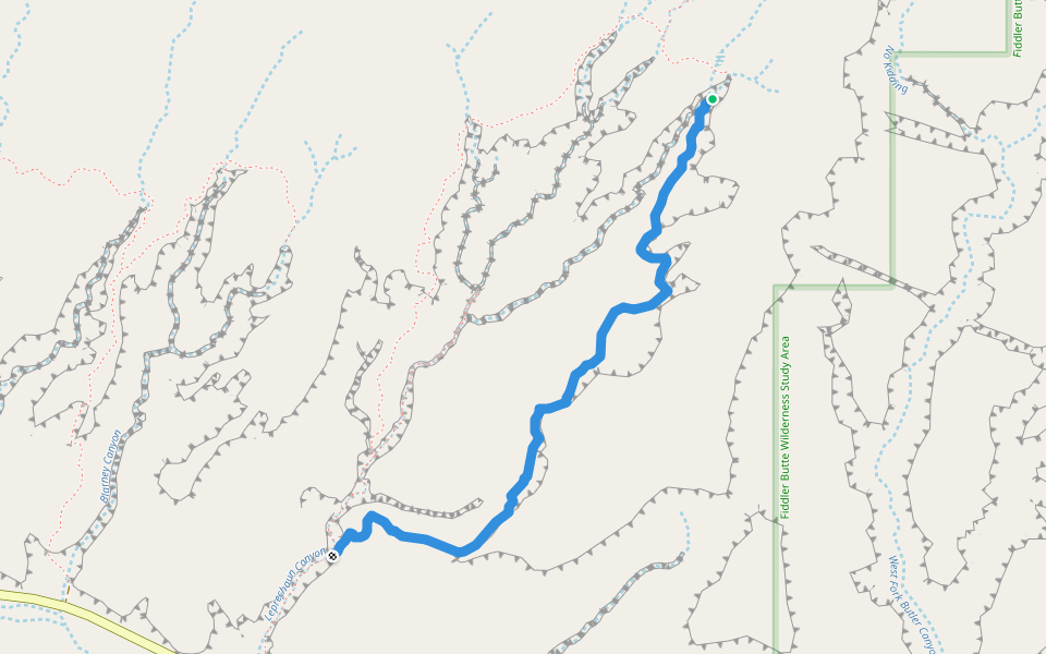 East Leprechaun Bottom-Up Approach walking route map in Lake Powell