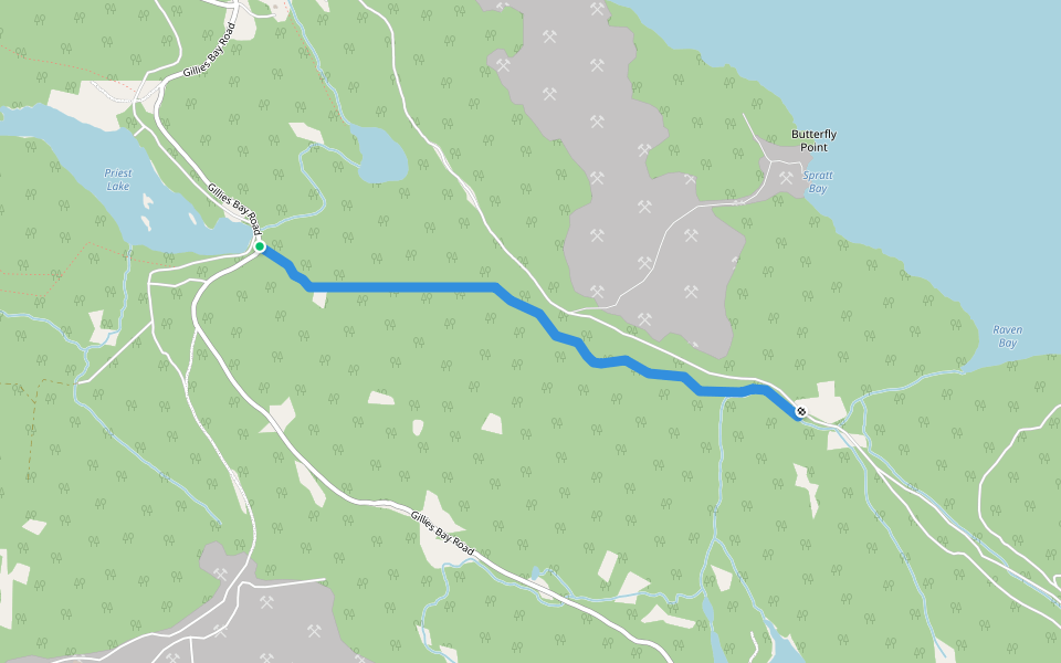 Pipeline walking route map in Gillies Bay