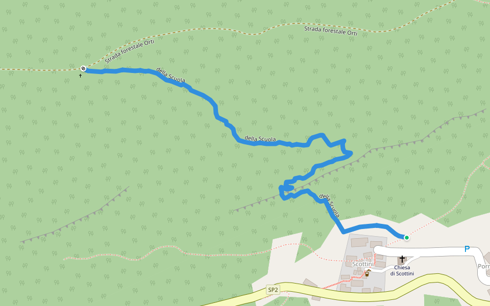 della Scuola walking route map in Scottini