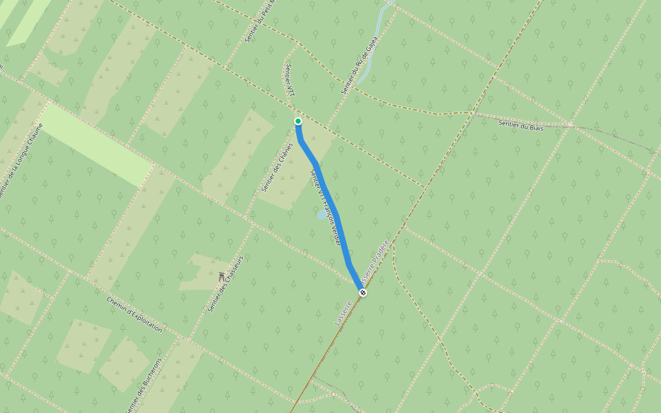 Sentier VTT François Verdier walking route map in Lasserre-Pradère
