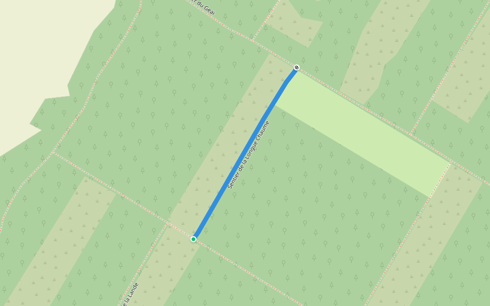 Sentier de la Longue Chaume walking route map in Lasserre-Pradère