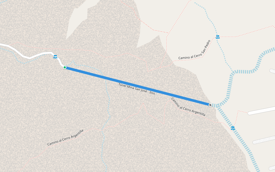 Túnel Mina San José - Itos walking route map in Oruro