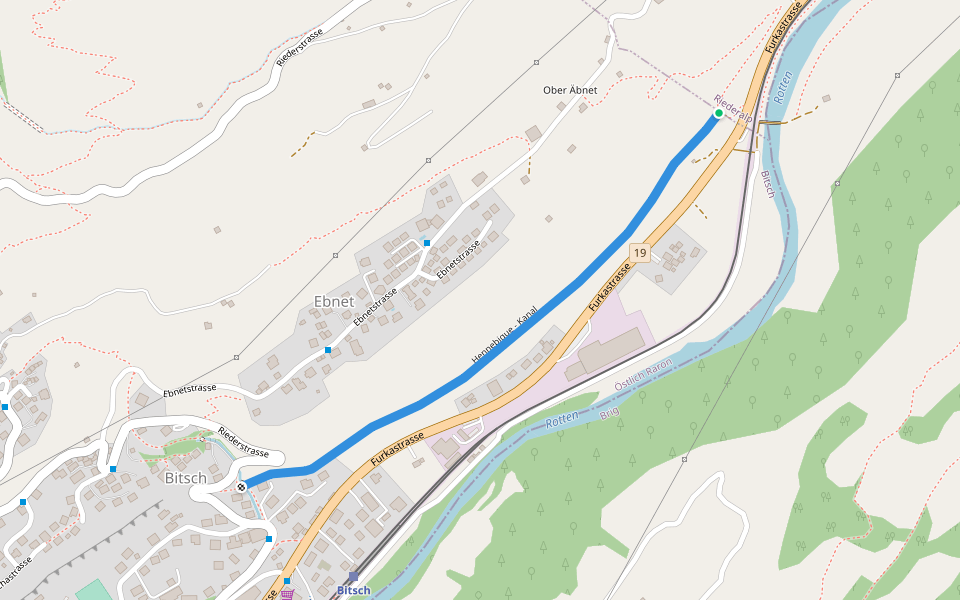 Hennebique - Kanal walking route map in Bitsch