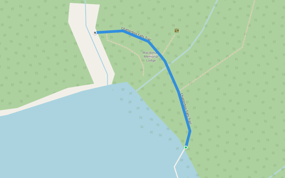 Chatterbox Falls Trail walking route map in Egmont