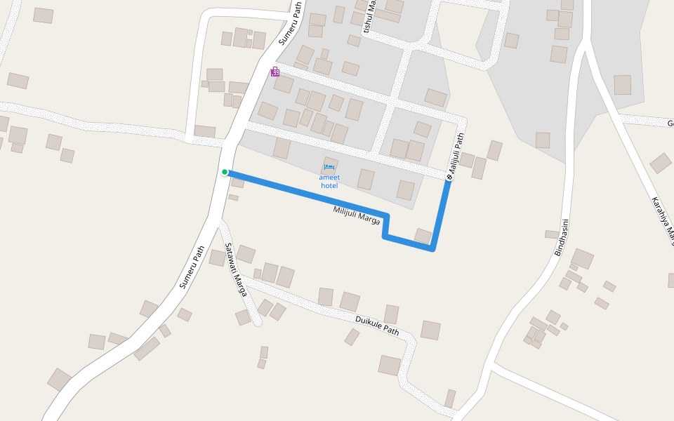 Milijuli Marga walking route map in Tilottama