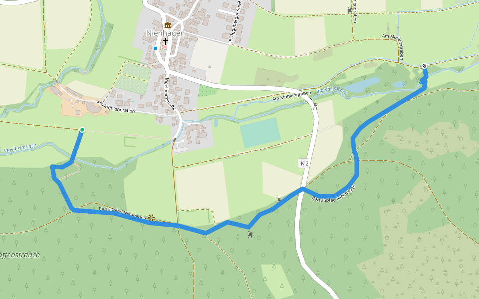 Barfußpfad Nienhagen walking route map in Staufenberg