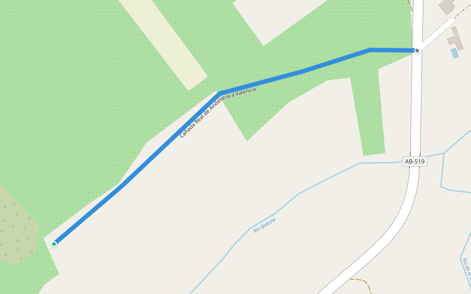 Cañada Real de Andalucía a Valencia walking route map in Casas de Lázaro