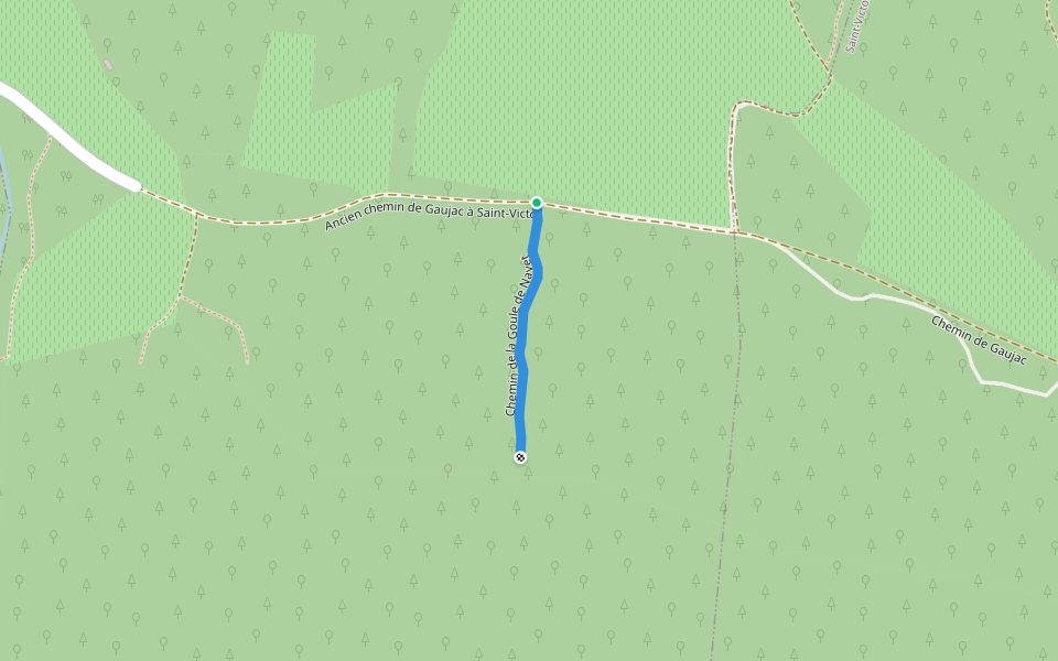 Chemin de la Goule de Navet walking route map in Saint-Paul-les-Fonts