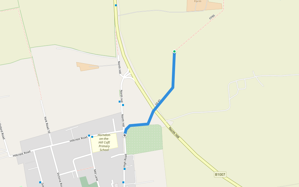 FP 85 walking route map in Horndon on the Hill