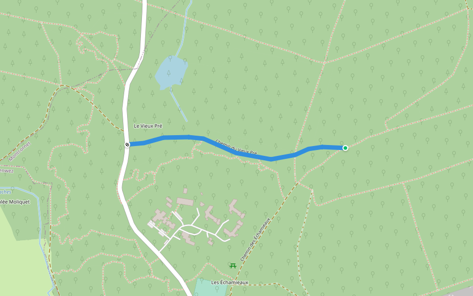 Chemin du Vieux Pré walking route map in Montcornet