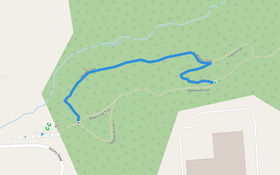 Wagon Trail walking route map in Saxonburg