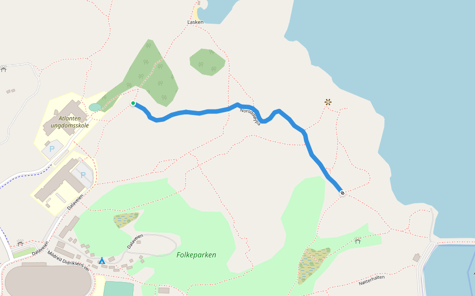 Noroddløypa walking route map in Kristiansund
