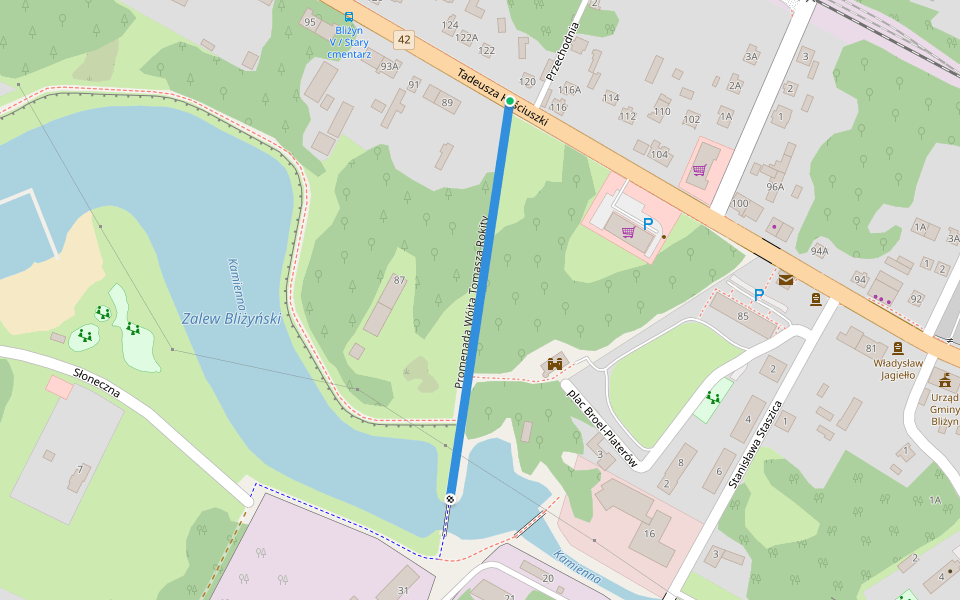 Promenada Wójta Tomasza Rokity walking route map in Bliżyn