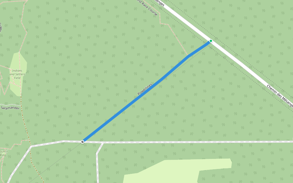 Powerlines walking route map in Nominingue