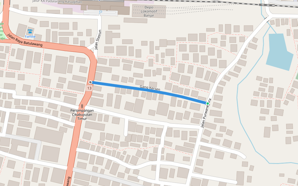 Gang Kersen walking route map in Banjar