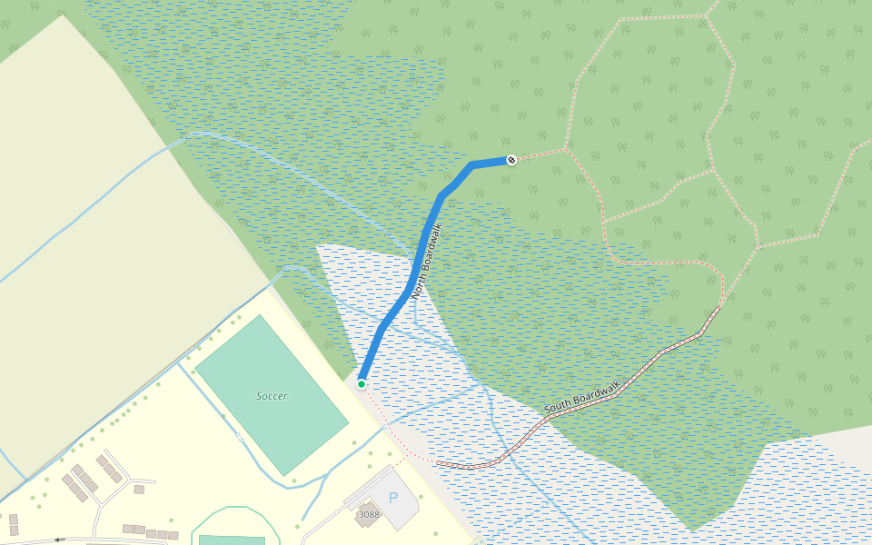 North Boardwalk walking route map in Dunrobin