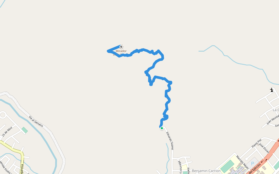 Sendero La Yamila walking route map in Zamora