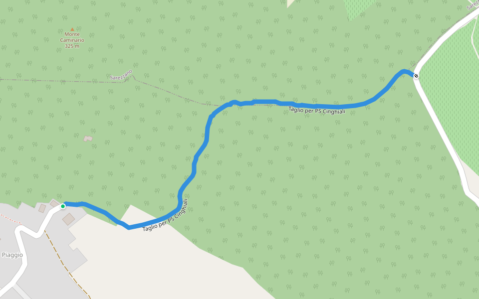 Taglio per PS Cinghiali walking route map in Piaggio