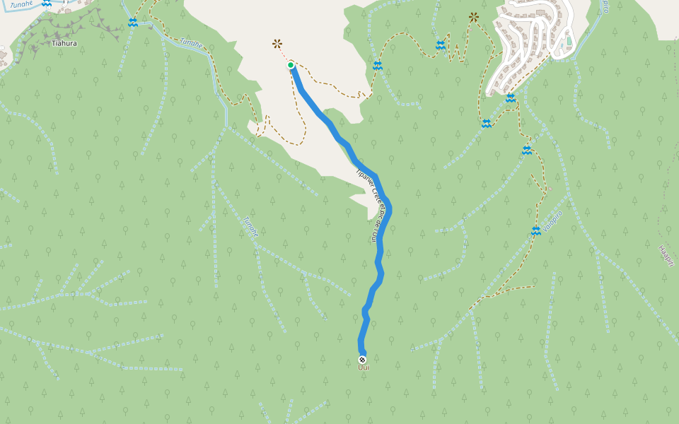 Tipanier Crête et pic de l'Uui walking route map in Moorea-Maiao