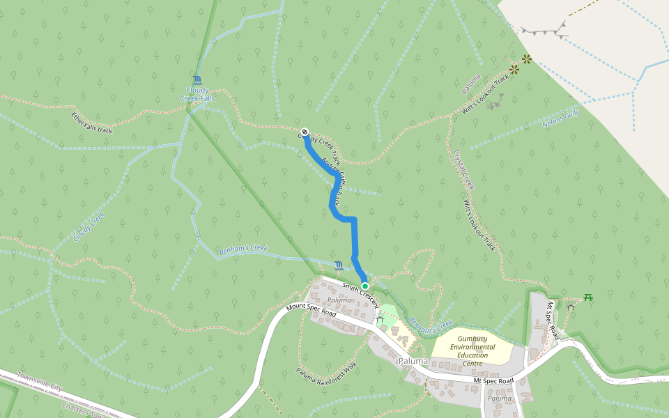 Andree Griffin Track walking route map in Paluma