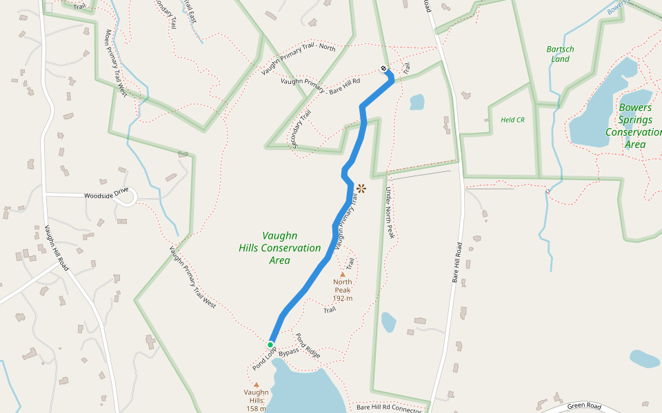 Vaughn Primary Trail walking route map in Bolton