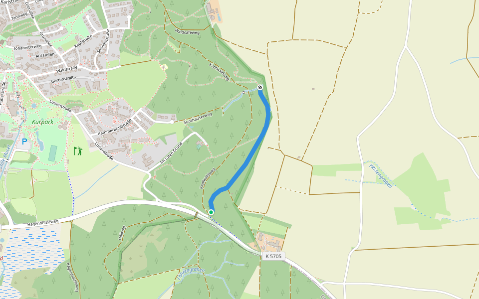 Hirschhaldeweg walking route map in Bad Dürrheim