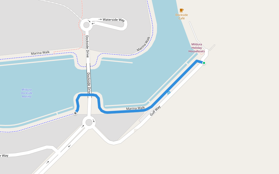 Marina Walk walking route map in Mildura