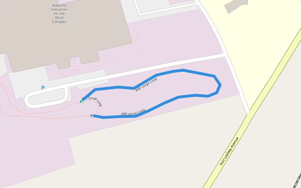 AIB Large Loop walking route map in Talladega