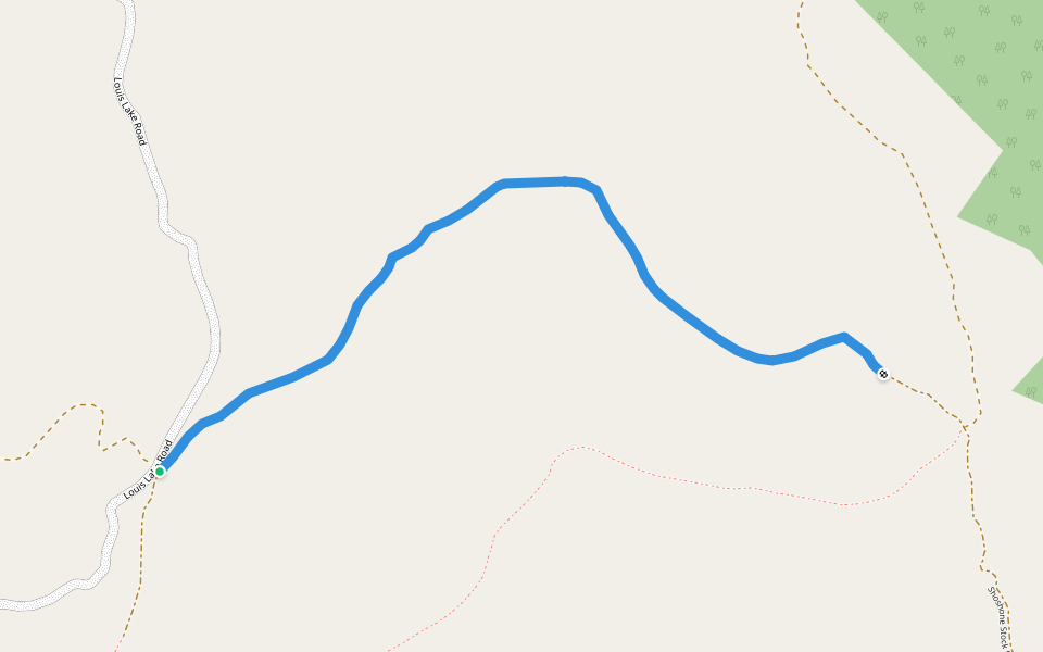 Shoshone Stock Driveway walking route map in Lander