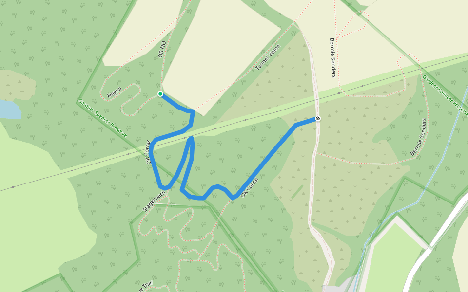 OK Corral walking route map in Dalton