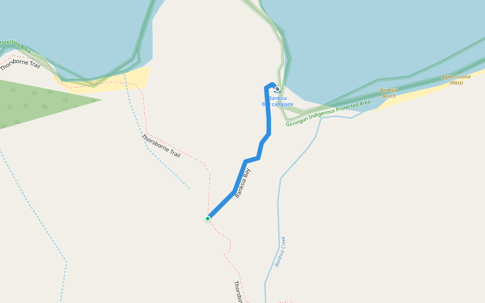 Banksia Bay walking route map in Hinchinbrook