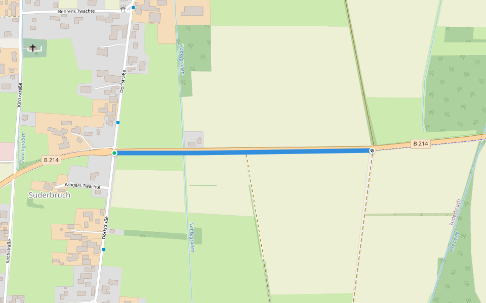 Suderbruch walking route map in Gilten