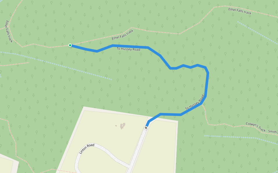 To Hussey Road walking route map in Paluma