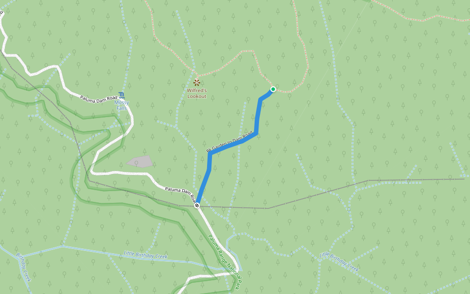 Rk Garden to Dam Road walking route map in Paluma
