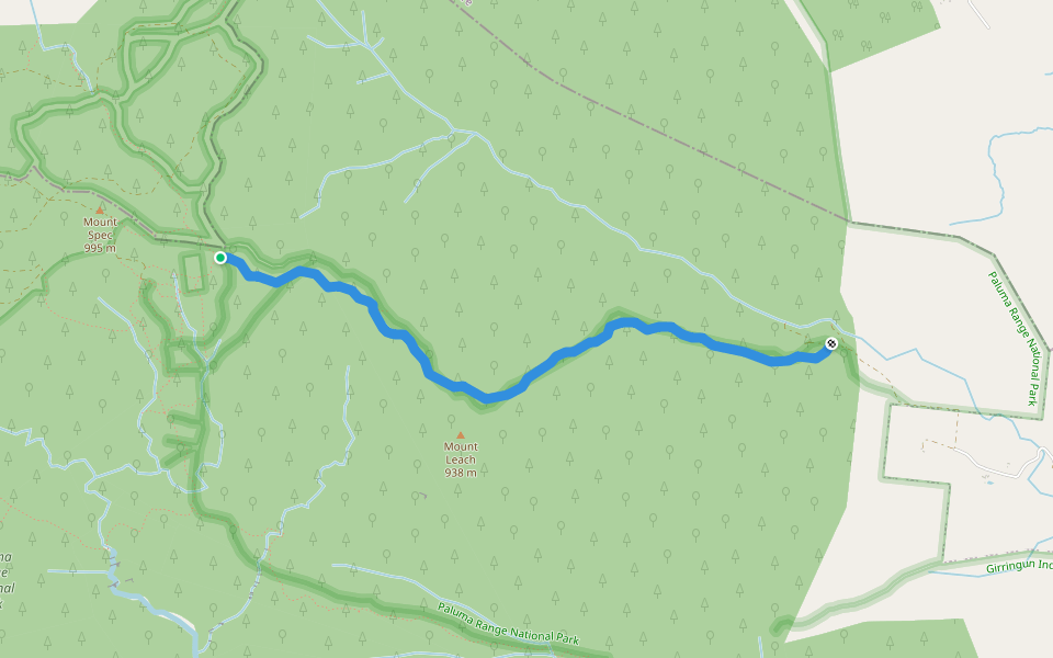 Foxlee's Track walking route map in Bambaroo