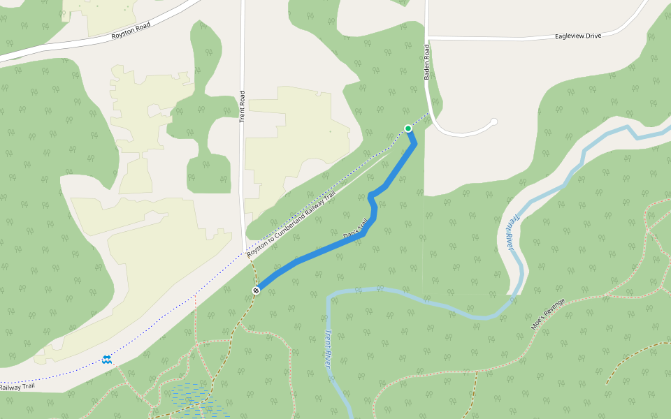Dan's Trail walking route map in Courtenay