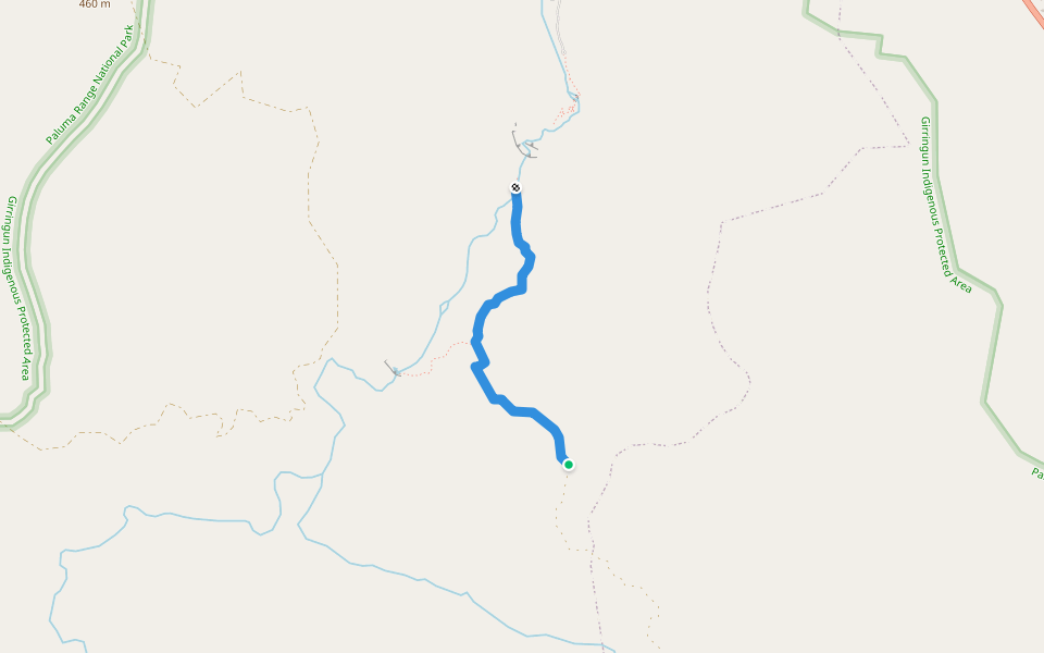Paluma Dam to Jourama Falls walking route map in Yuruga