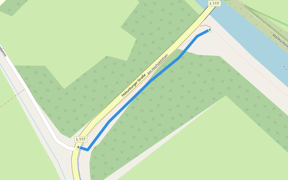 Am Hochzeitshain walking route map in Geestland