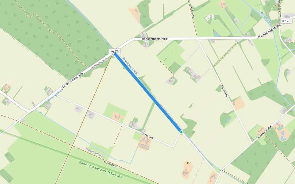 Kanaldamm walking route map in Menslage