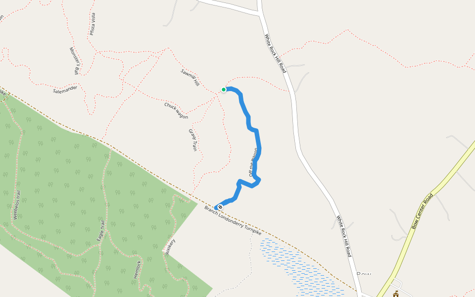 Off the wagon walking route map in Bow