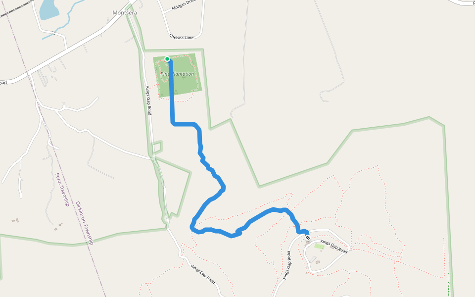 Rock Scree Trail walking route map in Carlisle