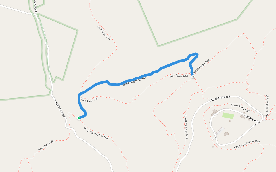 Ridge Overlook Trail walking route map in Carlisle