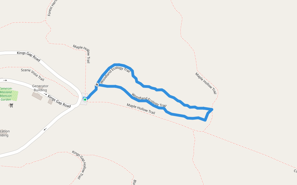 Woodland Ecology Trail walking route map in Carlisle