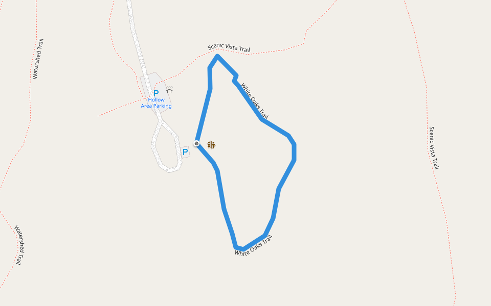 White Oaks Trail walking route map in Carlisle